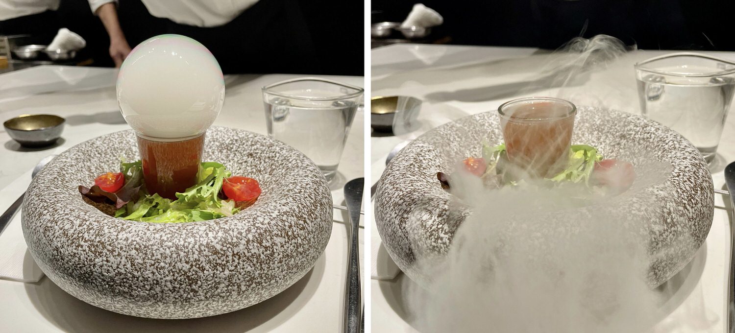 台北美食|無菜單鐵板燒「鐵F.f teppanyaki萬華本店」預約制、高CP值約會餐廳。 - 第15張圖 鐵F.f teppanyaki|沙拉&凍檸茶
