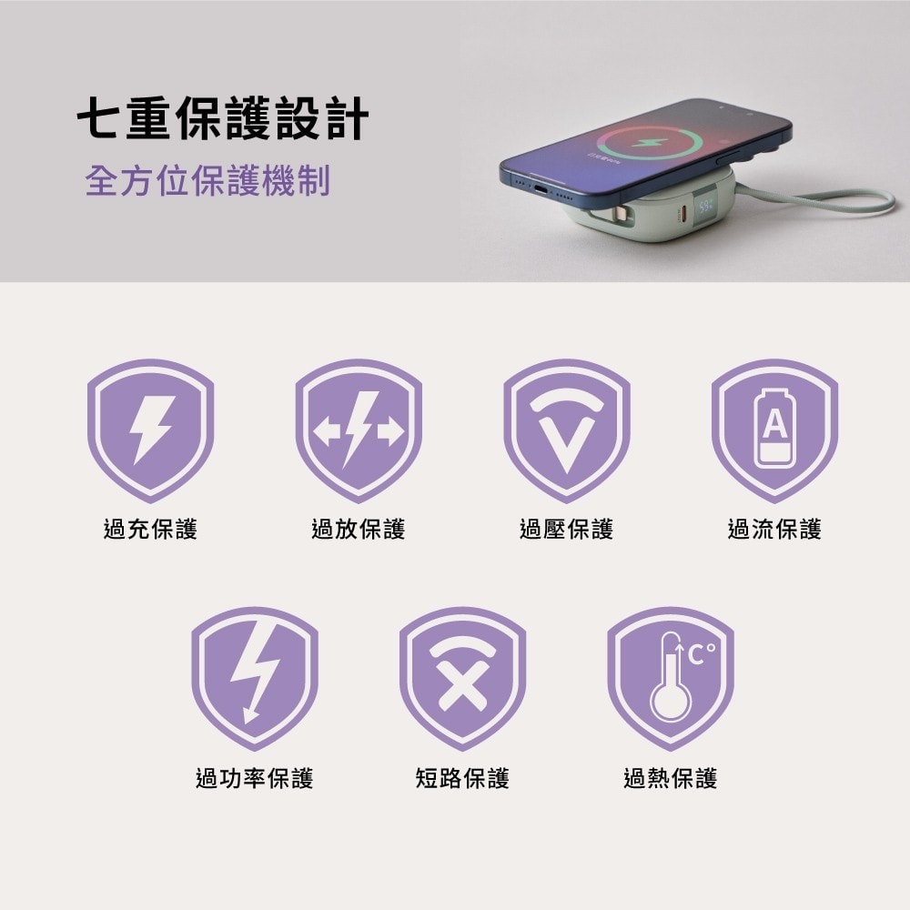 aircolor 雲朵系磁吸無線快充行動電源