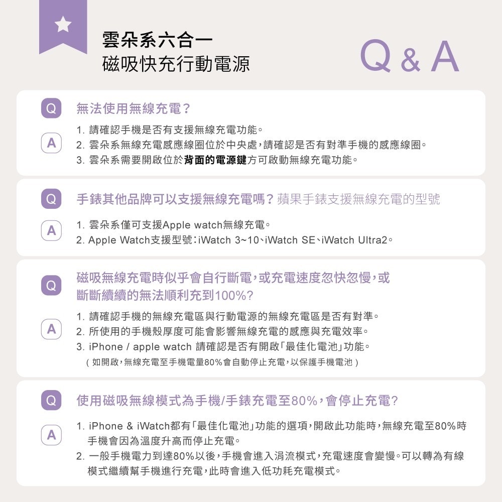 aircolor 雲朵系磁吸無線快充行動電源