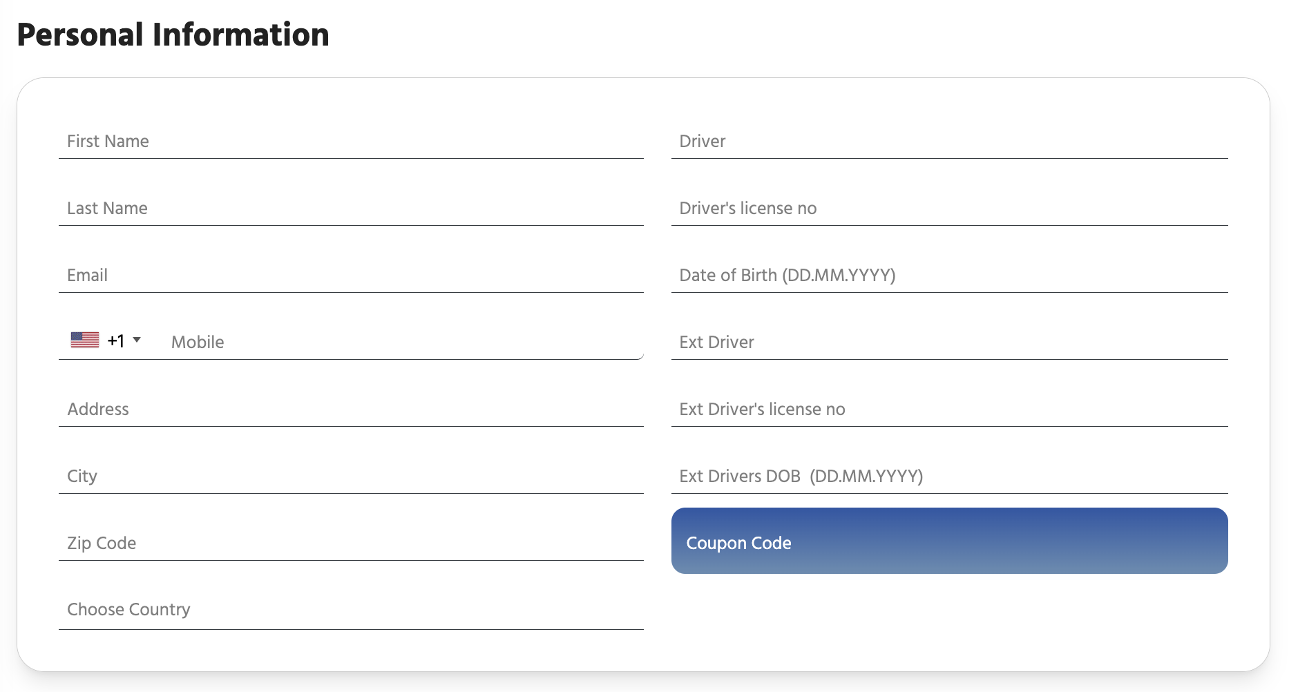 Blue Car Rental 線上預訂租車流程
